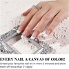 image:imageMelodySusie 30PCS Semi Cured Gel Nail Strips Classic White French Works with Nail Lamp Salon Quality Long Lasting Easy to Apply and Remove Includes 2 Prep Pads Nail File and Wooden StickWhite French