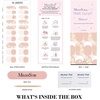image:imageMelodySusie 30PCS Semi Cured Gel Nail Strips Classic White French Works with Nail Lamp Salon Quality Long Lasting Easy to Apply and Remove Includes 2 Prep Pads Nail File and Wooden StickWhite Flower