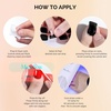 image:imageMelodySusie 32Pcs Semi Cured Gel Toe Nail Strips Black Pedicure Stickers for Toes Works with Any UVLED Lamps SalonQuality Long Lasting Easy to Apply amp RemoveWhite French Tips