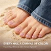 image:imageMelodySusie 32Pcs Semi Cured Gel Toe Nail StripsSheer Shimmer Pink No LED Lamp NeededPedicure Stickers for Toes SummerSalon QualityLong LastingEasy ApplyampRemoveIncludes Nail FileampWooden StickPink French Tips