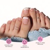 image:imageMelodySusie 32Pcs Semi Cured Gel Toe Nail StripsSheer Shimmer Pink No LED Lamp NeededPedicure Stickers for Toes SummerSalon QualityLong LastingEasy ApplyampRemoveIncludes Nail FileampWooden StickWhite French Tips