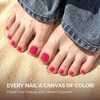image:imageMelodySusie 32Pcs Semi Cured Gel Toe Nail StripsSheer Shimmer Pink No LED Lamp NeededPedicure Stickers for Toes SummerSalon QualityLong LastingEasy ApplyampRemoveIncludes Nail FileampWooden StickHot Pink