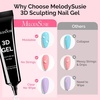 image:imageMelodySusie 3D Gel Nail Art Clear Sculpting Gel No Wipe Nail Art Gel for Molding Painting Chrome Powder amp Rhinestone Glue UVLED Cured 3D Nail Design 15g3d15g