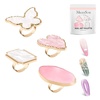 image:imageMelodySusie 4PCS Adjustable Resin Nail Art Palette Finger Rings Set Mini Polish Mixing Holder for Gel Acrylics and Pigments NonSlip Design Professional Salon and DIY Artist Essential Tool B SetMulticolor