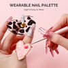 image:imageMelodySusie 4PCS Adjustable Resin Nail Art Palette Finger Rings Set Mini Polish Mixing Holder for Gel Acrylics and Pigments NonSlip Design Professional Salon and DIY Artist Essential Tool B SetMulticolor