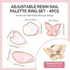 image:imageMelodySusie 4PCS Adjustable Resin Nail Art Palette Finger Rings Set Mini Polish Mixing Holder for Gel Acrylics and Pigments NonSlip Design Professional Salon and DIY Artist Essential Tool B SetMulticolor