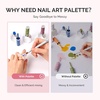 image:imageMelodySusie 4PCS Adjustable Resin Nail Art Palette Finger Rings Set Mini Polish Mixing Holder for Gel Acrylics and Pigments NonSlip Design Professional Salon and DIY Artist Essential Tool B SetMulticolor