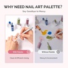 image:imageMelodySusie 4PCS Adjustable Resin Nail Art Palette Finger Rings Set Mini Polish Mixing Holder for Gel Acrylics and Pigments NonSlip Design Professional Salon and DIY Artist Essential Tool B SetMulticolor