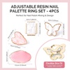 image:imageMelodySusie 4PCS Adjustable Resin Nail Art Palette Finger Rings Set Mini Polish Mixing Holder for Gel Acrylics and Pigments NonSlip Design Professional Salon and DIY Artist Essential Tool B SetMulticolor