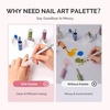 image:imageMelodySusie 4PCS Adjustable Resin Nail Art Palette Finger Rings Set Mini Polish Mixing Holder for Gel Acrylics and Pigments NonSlip Design Professional Salon and DIY Artist Essential Tool B SetMulticolor