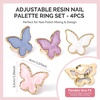 image:imageMelodySusie 4PCS Adjustable Resin Nail Art Palette Finger Rings Set Mini Polish Mixing Holder for Gel Acrylics and Pigments NonSlip Design Professional Salon and DIY Artist Essential Tool B SetMulticolor