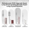 image:imageMelodySusie 50 Pcs Nail Drill Bits Super Long Small Sanding Bands with 31mm Crystal Mandrel Bit 240 Extreme Fine Grit Nail File for Acrylic Nails Gel Manicures and Pedicure BlackZebra