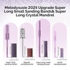 image:imageMelodySusie 50 Pcs Nail Drill Bits Super Long Small Sanding Bands with 31mm Crystal Mandrel Bit 240 Extreme Fine Grit Nail File for Acrylic Nails Gel Manicures and Pedicure BlackPurple