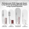 image:imageMelodySusie 50 Pcs Nail Drill Bits Super Long Small Sanding Bands with 31mm Crystal Mandrel Bit 240 Extreme Fine Grit Nail File for Acrylic Nails Gel Manicures and Pedicure BlackZebra