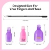 image:imageMelodySusie 6PCS Gel Polish Remover Tools Kit  10 Clips 100 LintFree Wipes Files 100180 Buffer Block 4004000 Brush Cuticle Pusher Purple21pcs