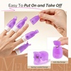 image:imageMelodySusie 6PCS Gel Polish Remover Tools Kit  10 Clips 100 LintFree Wipes Files 100180 Buffer Block 4004000 Brush Cuticle Pusher Purple6PCSKIT
