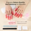 image:imageMelodySusie 6PCS Gel Polish Remover Tools Kit  10 Clips 100 LintFree Wipes Files 100180 Buffer Block 4004000 Brush Cuticle Pusher Purple8PCSBOTTLE KIT