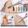 image:imageMelodySusie 6Pcs Polish Pedicure Nail Drill Bits with 16 Holes Bits Holder Set Silicone Rubber Drill Bit for Pedicure Manicure Gel Grinding and Polishing PinkPolish Bits with Purple Holder