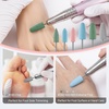 image:imageMelodySusie 6Pcs Polish Pedicure Nail Drill Bits with 16 Holes Bits Holder Set Silicone Rubber Drill Bit for Pedicure Manicure Gel Grinding and Polishing PinkPolish Bits with Pink Holder