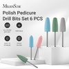 image:imageMelodySusie 6Pcs Polish Pedicure Nail Drill Bits with 16 Holes Bits Holder Set Silicone Rubber Drill Bit for Pedicure Manicure Gel Grinding and Polishing PinkPolish Bits with Pink Holder