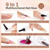 image:imageMelodySusie 9 in 1 No TPO Gel Nail Glue for False Nail Tips 2Pcs15ml Long Lasting UV Light Requiredas Base Coat Apex Building Blooming amp Rhinestone Gel Stong Adhesion Manicure Kit Salon Home9 in 1 false nail glue