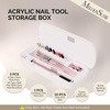 image:imageMelodySusie Acrylic Nail Tool Storage Box Portable Dustproof Stand Displayer Holder Organizer Container Manicure Efile Accessories Nail Drill Kit Case Travel Salon Home PurpleOnly BoxWhite