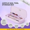 image:imageMelodySusie Acrylic Nail Tool Storage Box Portable Dustproof Stand Displayer Holder Organizer Container Manicure Efile Accessories Nail Drill Kit Case Travel Salon Home PurpleOnly BoxPurple