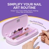 image:imageMelodySusie Acrylic Nail Tool Storage Box Portable Dustproof Stand Displayer Holder Organizer Container Manicure Efile Accessories Nail Drill Kit Case Travel Salon Home PurpleOnly BoxPurple