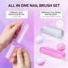 image:imageMelodySusie All in One Nail Brush Set 6 Pack Nail Brushes for Cleaning Fingernails Nail Dust Brush and Cleaner Scrubbing Set Manicure Pedicure Tools for Men and WomenPurple  Pink and White