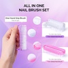 image:imageMelodySusie All in One Nail Brush Set 6 Pack Nail Brushes for Cleaning Fingernails Nail Dust Brush and Cleaner Scrubbing Set Manicure Pedicure Tools for Men and WomenPurple  Pink and White