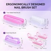 image:imageMelodySusie All in One Nail Brush Set 6 Pack Nail Brushes for Cleaning Fingernails Nail Dust Brush and Cleaner Scrubbing Set Manicure Pedicure Tools for Men and WomenPurple  Pink and White