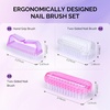 image:imageMelodySusie All in One Nail Brush Set 6 Pack Nail Brushes for Cleaning Fingernails Nail Dust Brush and Cleaner Scrubbing Set Manicure Pedicure Tools for Men and WomenPurple  Pink and White