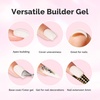 image:imageMelodySusie Builder Gel Nail Set for Nails Thickening6 Colors 15ML Nude Pink Base Colors Clear Rubber Base Gel PolishSoak Off UV ExtensionRhinestone Nail Glue in a Bottle Gift for WomenMilky White086