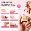 image:imageMelodySusie Builder Gel Nail Set for Nails Thickening6 Colors 15ML Nude Pink Base Colors Clear Rubber Base Gel PolishSoak Off UV ExtensionRhinestone Nail Glue in a Bottle Gift for WomenAClear Builder gel