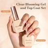 image:imageMelodySusie Clear Blooming Gel for Nail Design Marble Watercolor UV Gel Nail Polish Spreading Effect Sheer Painting Gel Nail Art Supplies Nail Salon Manicure at Home for Women 053 Fl Oz2PCS Clear Blooming Gel and Top Coat Set