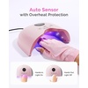 image:imageMelodySusie Compact LED UV Nail Lamp with UV Gloves PPLUS30A Nail Dryer with Smart Sensor Cures All Gels Especially Rhinestone Glue Liner amp Cat Eye Gel Polishes for Advanced DIY at Home WhitePink