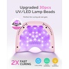 image:imageMelodySusie Compact LED UV Nail Lamp with UV Gloves PPLUS30A Nail Dryer with Smart Sensor Cures All Gels Especially Rhinestone Glue Liner amp Cat Eye Gel Polishes for Advanced DIY at Home WhitePink