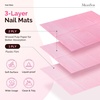 image:imageMelodySusie Disposable Nail Mats 50Pcs 3Ply Absorbent Nail Art Table Pads with PE Backing 18 x 13 Nail Desk Protection for Manicure Pedicure Salon Home DIY Pink125Pcs Pink