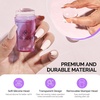 image:imageMelodySusie French Nail Stamper Nail Stamper Kit 2PCS Silicone Nail Stamp with a Scraper Nail Stamper Tool for French Manicure DIY Home Nail Design Salon Purple