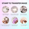 image:imageMelodySusie French Nail Stamper Nail Stamper Kit 2PCS Silicone Nail Stamp with a Scraper Nail Stamper Tool for French Manicure DIY Home Nail Design Salon Laser Glitter