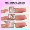 image:imageMelodySusie French Nail Stamper Nail Stamper Kit 2PCS Silicone Nail Stamp with a Scraper Nail Stamper Tool for French Manicure DIY Home Nail Design Salon Laser Glitter
