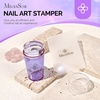 image:imageMelodySusie French Nail Stamper Nail Stamper Kit 2PCS Silicone Nail Stamp with a Scraper Nail Stamper Tool for French Manicure DIY Home Nail Design Salon Purple