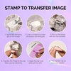 image:imageMelodySusie French Nail Stamper Nail Stamper Kit 2PCS Silicone Nail Stamp with a Scraper Nail Stamper Tool for French Manicure DIY Home Nail Design Salon Purple