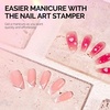image:imageMelodySusie French Nail Stamper Nail Stamper Kit Silicone Nail Stamp Long and Short Stampers with Scrapers 4PCS Nail Stamper Tool for French Manicure DIY Home Nail Design Salon PurplePink