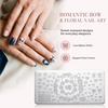 image:imageMelodySusie French Nail Stamper Nail Stamper Kit Silicone Nail Stamp Long and Short Stampers with Scrapers 4PCS Nail Stamper Tool for French Manicure DIY Home Nail Design Salon Purple3PCS Stamping Plates Silver