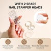 image:imageMelodySusie French Nail Stamper Nail Stamper Kit Silicone Nail Stamp Long and Short Stampers with Scrapers 4PCS Nail Stamper Tool for French Manicure DIY Home Nail Design Salon PurpleTransparent