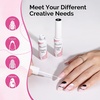 image:imageMelodySusie French Nail Stamper Nail Stamper Kit Silicone Nail Stamp Long and Short Stampers with Scrapers 4PCS Nail Stamper Tool for French Manicure DIY Home Nail Design Salon PurpleWhite and Black