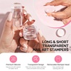 image:imageMelodySusie French Nail Stamper Nail Stamper Kit Silicone Nail Stamp Long and Short Stampers with Scrapers 4PCS Nail Stamper Tool for French Manicure DIY Home Nail Design Salon PurpleClear
