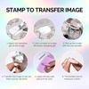 image:imageMelodySusie French Nail Stamper Nail Stamper Kit Silicone Nail Stamp Long and Short Stampers with Scrapers 4PCS Nail Stamper Tool for French Manicure DIY Home Nail Design Salon PurpleAurora