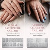 image:imageMelodySusie French Nail Stamper Nail Stamper Kit Silicone Nail Stamp Long and Short Stampers with Scrapers 4PCS Nail Stamper Tool for French Manicure DIY Home Nail Design Salon Purple8PCS Stamping Plates Silver